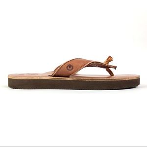Ulu Full-Grain Leather Knotted Flip Flops | Tan | Men’s 9